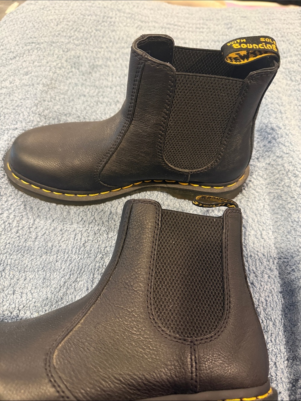 Dr. Martens Black Chelsea Boot with Yellow Stitching - Picture 2 of 5